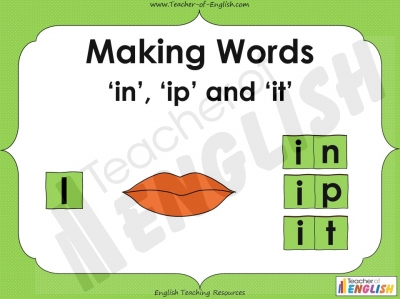 Making Words - 'in', 'ip' and 'it' Teaching Resources